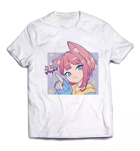 Стильная футболка с принтом милой девушки аниме - Нико