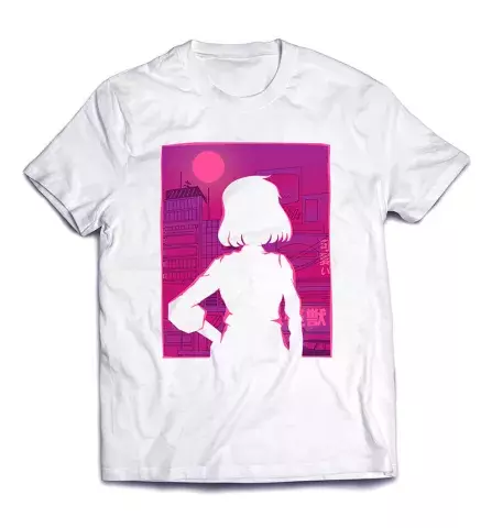 Стильная модная футболка с принтом - Девушка в ночи