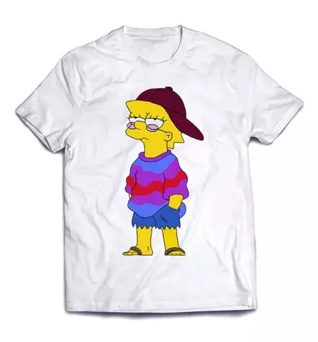 Интересная стильная футболка - Лиза Симпсон на стиле