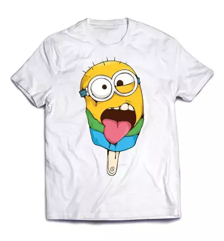 Яркая футболка со стильным рисунком - Красочное мороженое Миньон
