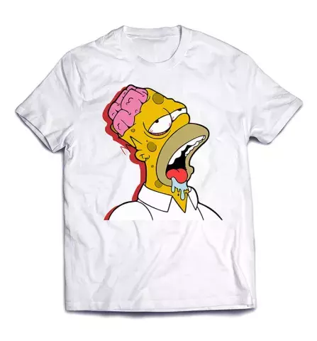 Нестандартная футболка с классным принтом - Зомби Гомер