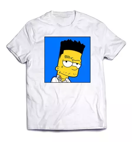 Необычная футболка с мультперсонажем - Барт в крутом образе