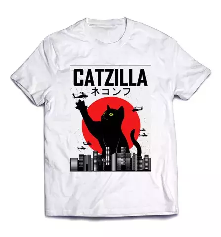 Взрывная своим изображением футболка с принтом - Catzilla