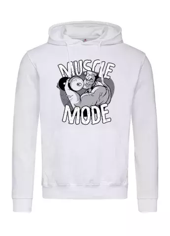 Дизайнерскиий принт на худи - MUSCLE MODE