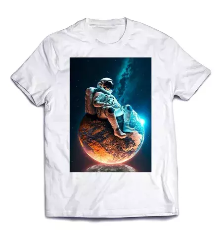 Стильная футболка с оригинальным рисунком - Астронавт на Луне