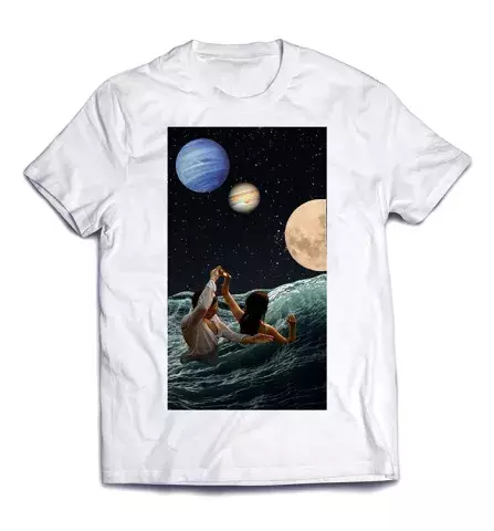 Глубоко философский принт на футболке - Космический танец