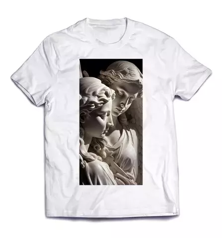 Художественное изображение на футболке - Мраморные ангелы