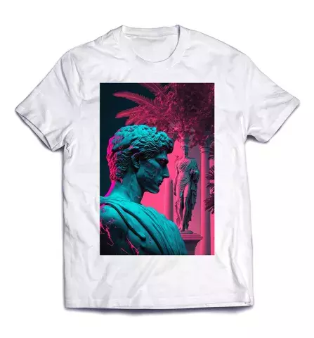 Невероятно потрясающий арт на классической футболке - Мраморный Цезарь
