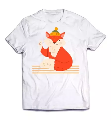 Стильная футболка с суперским рисунком - Дружелюбная лисичка