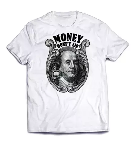 Смелая футболка с надписью Money don’t lie