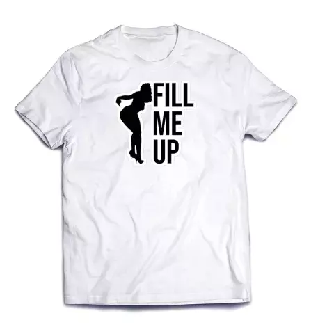 Футболка с надписью Fill me up