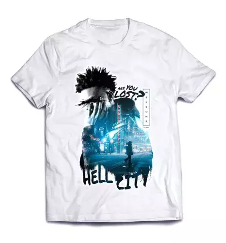 Молодежная футболка с ярким рисунком - The Hellcity