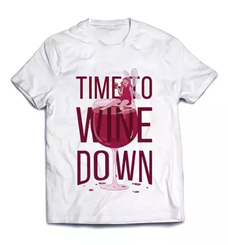 Универсальная футболка с надписью - Время для вина
