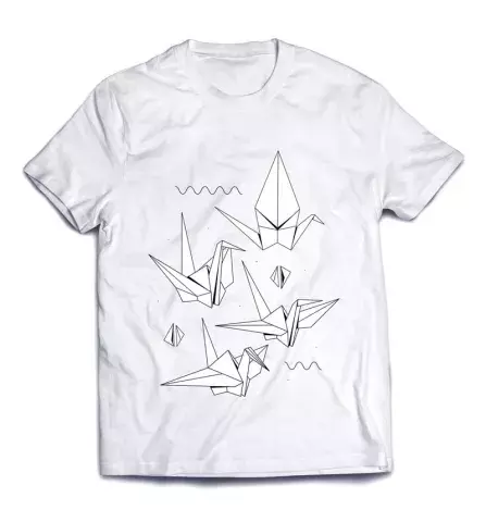 Кайфовая футболка с необычным дизайном - Оригами