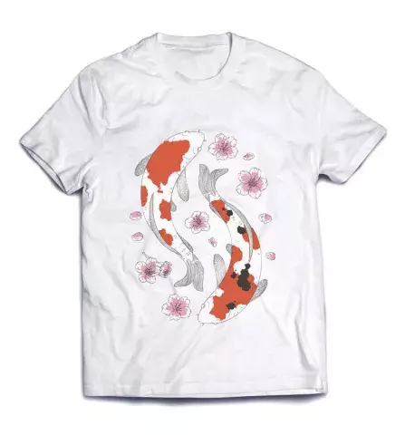 Модная футболка с универсальным изображением - Два дельфина
