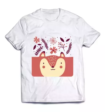 Яркая молодежная футболка с изображение - Прикольная лисичка