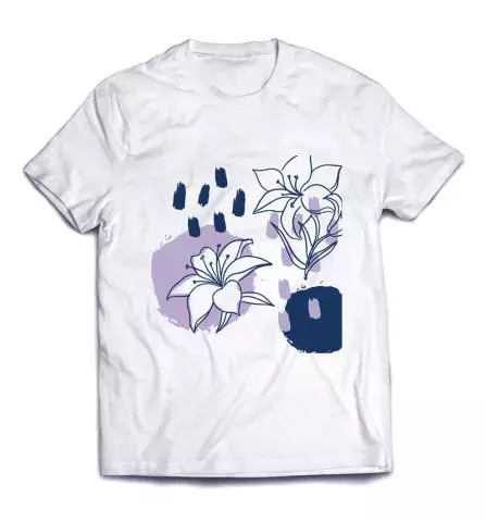 Красивая футболка с цветочным дизайном - Лилии