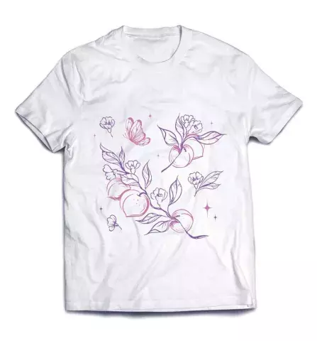 Женская футболка с рисунком - Абрикосы