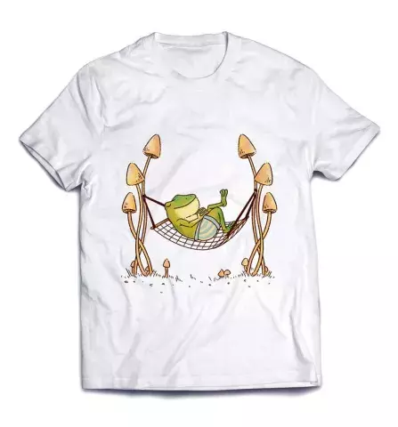 Дизайнерская футболка - Лягушка на гамаке
