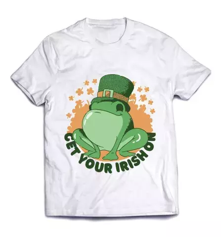 Прекрасная футболка с дизайном - Лягушка в зеленой шляпе