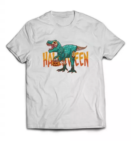 Заказать мужскую футболку с рисунком - Halloween T-Rex / Тиранозавр в Хеллоуин
