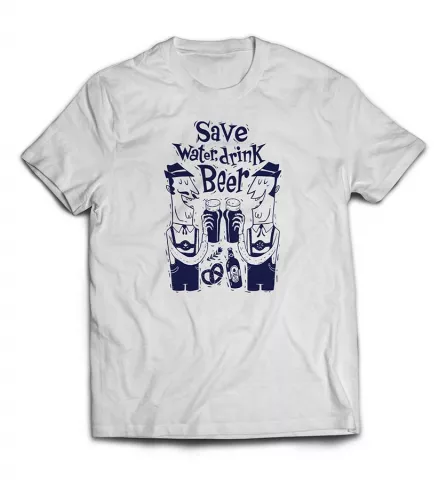 Заказать футболку с надписью - Save water, Drink beer / Береги воду, пей пиво