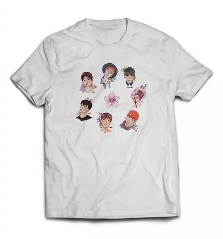Тусовочная футболка для девушки - BTS принт