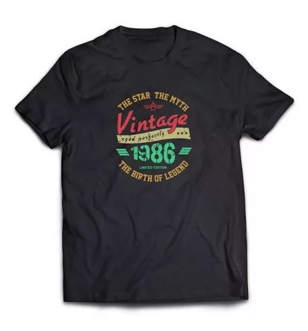 Классное футболка с годом рождения - Винтаж 1986