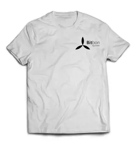 Белая футболка - Bitbon System лого на груди