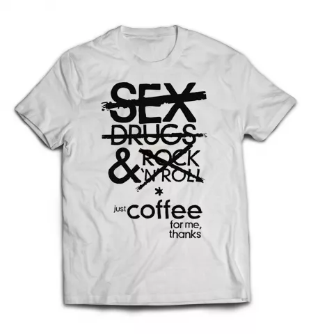 Белая мужская футболка - Sex, Drugs, Rock'n'Roll