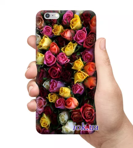 Чехол для смартфона с принтом - Разноцветные розы