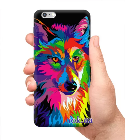 Чехол для смартфона с принтом - Разноцветный волк
