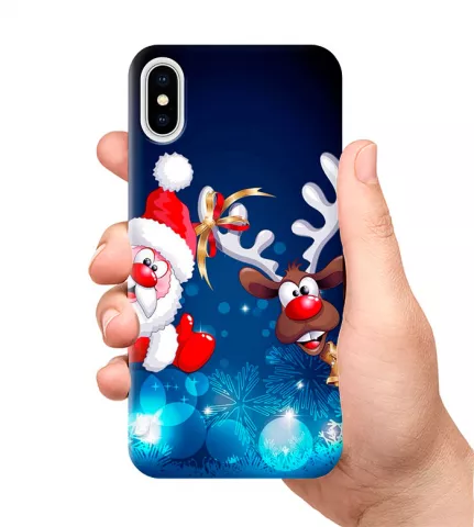 Чехол для смартфона с принтом - Дед Мороз и Олень