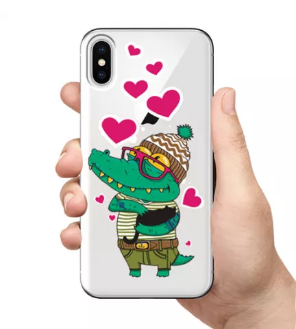 Романтический прозрачный чехол - Влюбленный крокодил