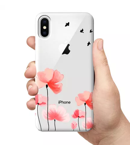 Чехол для смартфона с принтом - Цветы и птицы