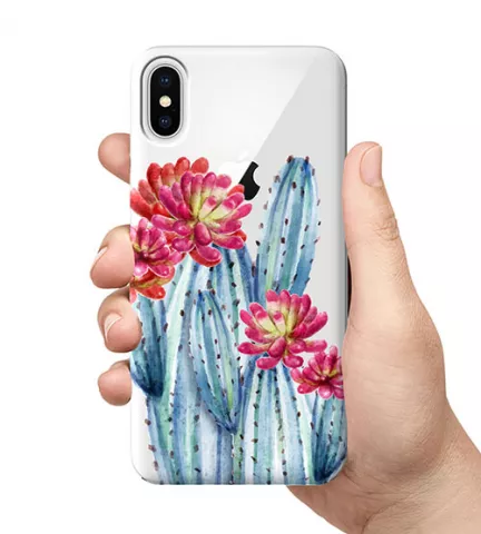 Чехол для смартфона с принтом - Синий кактус 