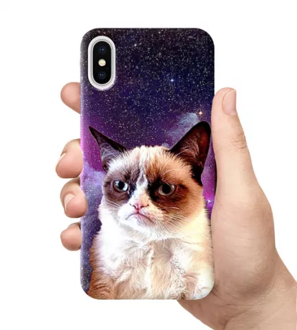Чехол для смартфона с принтом - Кот в космосе