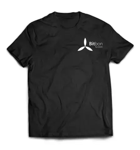 Черная футболка - Bitbon System на груди