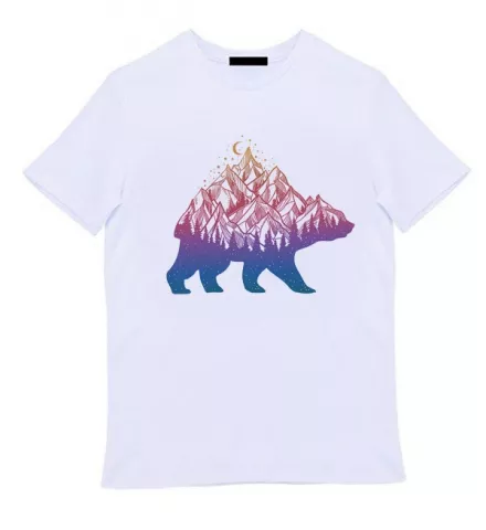 Белая мужская футболка - Гора медведь