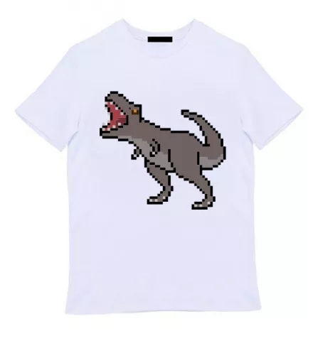 Белая мужская футболка - T-Rex