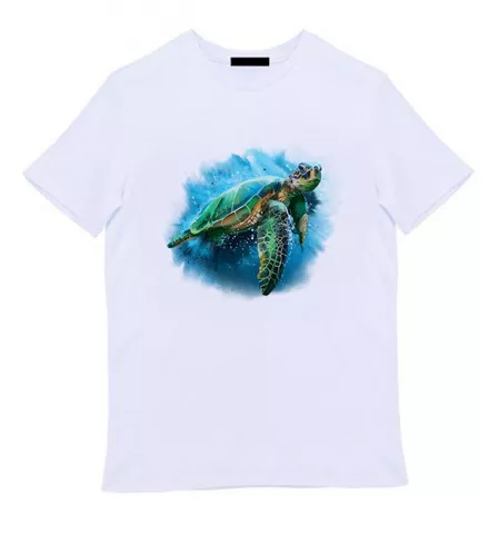 Белая мужская футболка - Морская черепаха