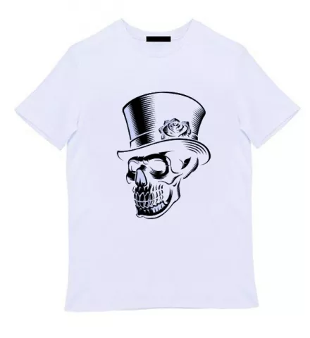 Белая мужская футболка - Крутой череп