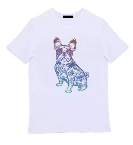 Белая мужская футболка - Тату пёс