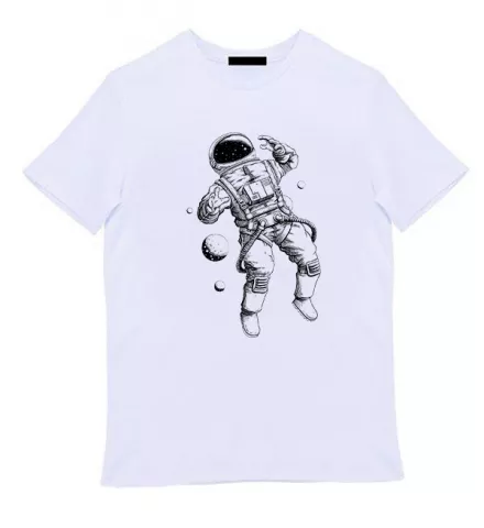 Белая мужская футболка - Космонавт