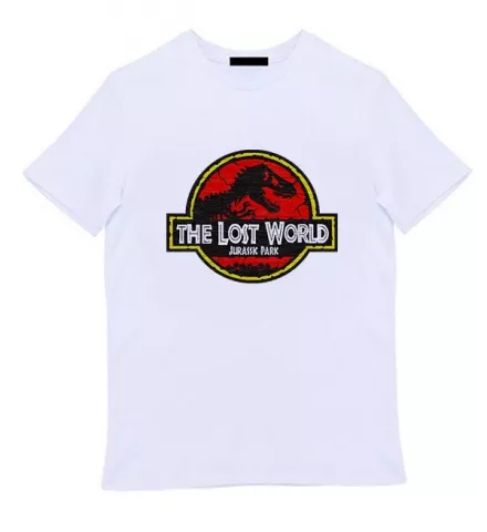Белая мужская футболка - The lost world