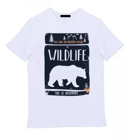 Белая мужская футболка - Wild life