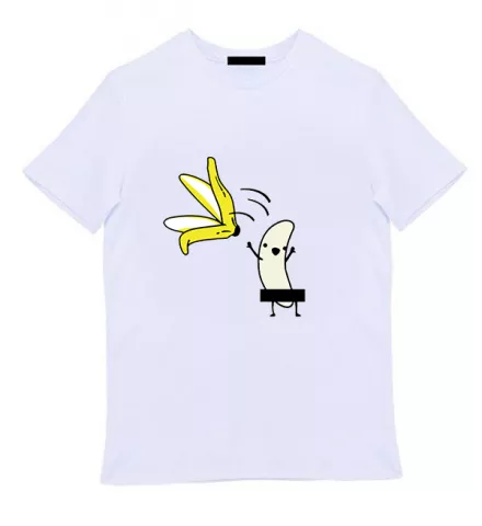 Белая мужская футболка - Бананчик