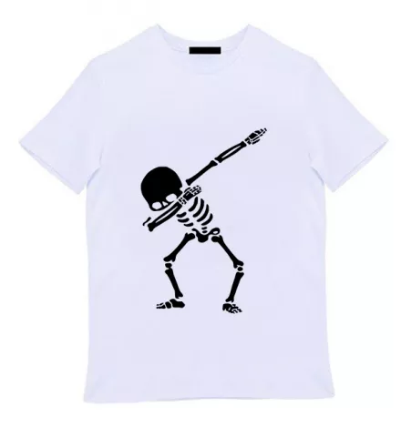 Белая мужская футболка - Skeleton