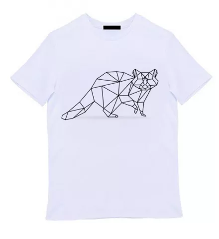 Белая мужская футболка - Raccoon