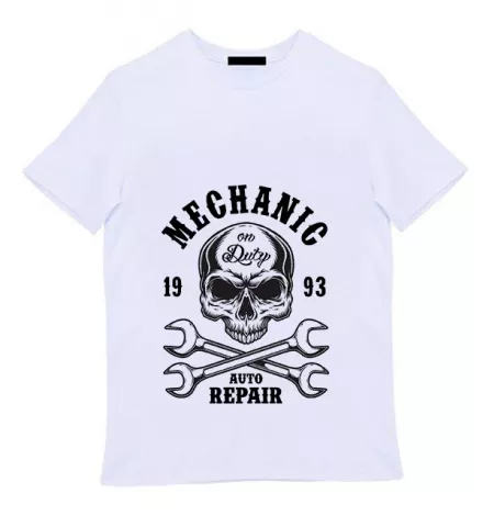 Белая мужская футболка - Mechanic